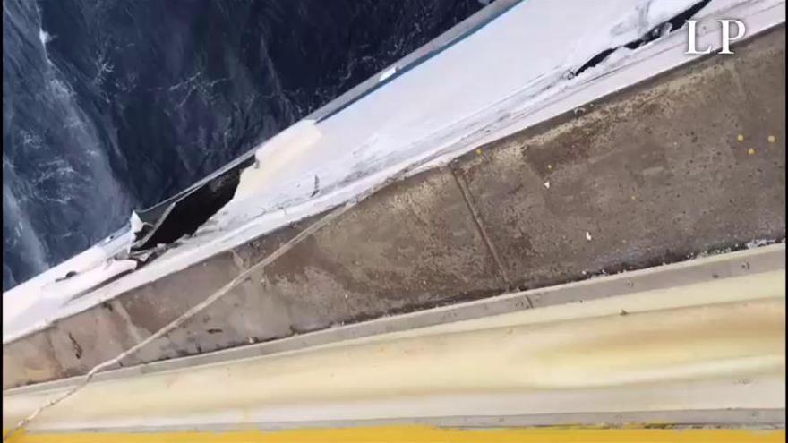 Así quedó el barco de Fred. Olsen tras chocar con el de Armas