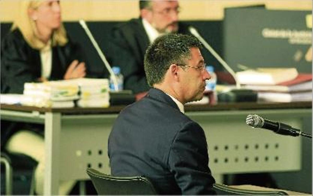 El president del Barça, Josep Maria Bartomeu, va ser el primer testimoni que va declarar en el judici.