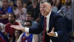 Jasikevicius gesticula en un reciente partido europeo del Barça