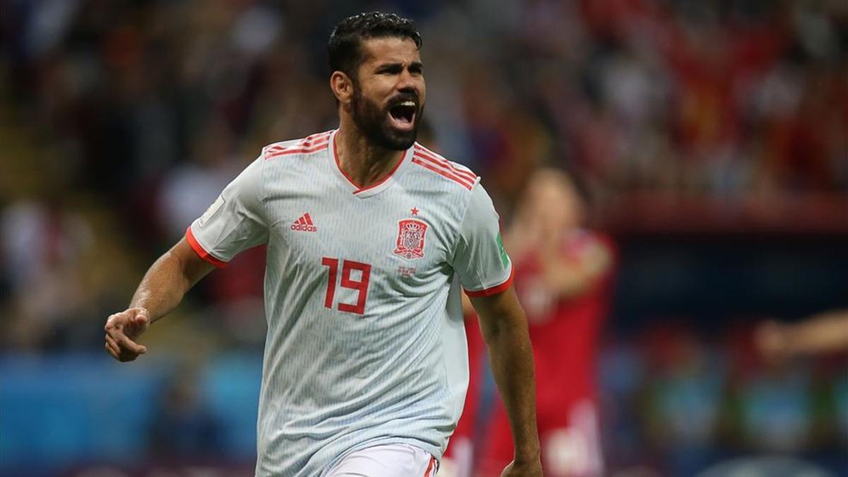 Diego Costa celebró el gol que abrió el marcador ante Irán