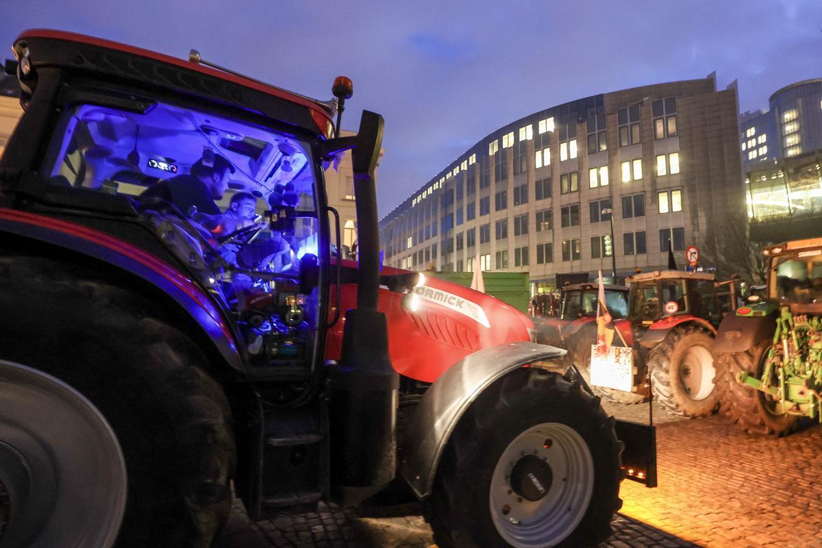 Farmers protest on the sidelines of the EU summit in Brussels