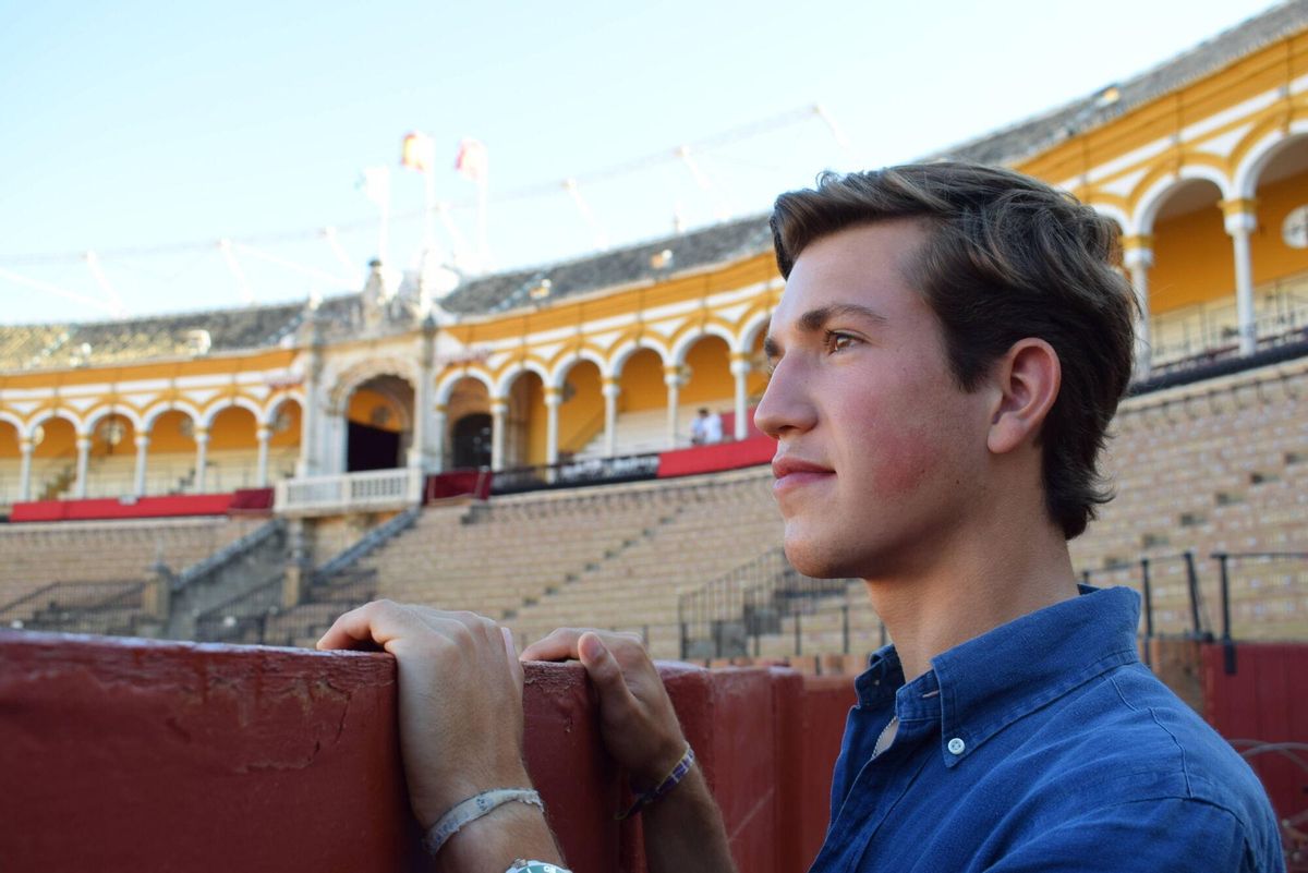 Javier Zulueta, novillero, en la Real Maestranza de Sevilla.10 de julio de 2025