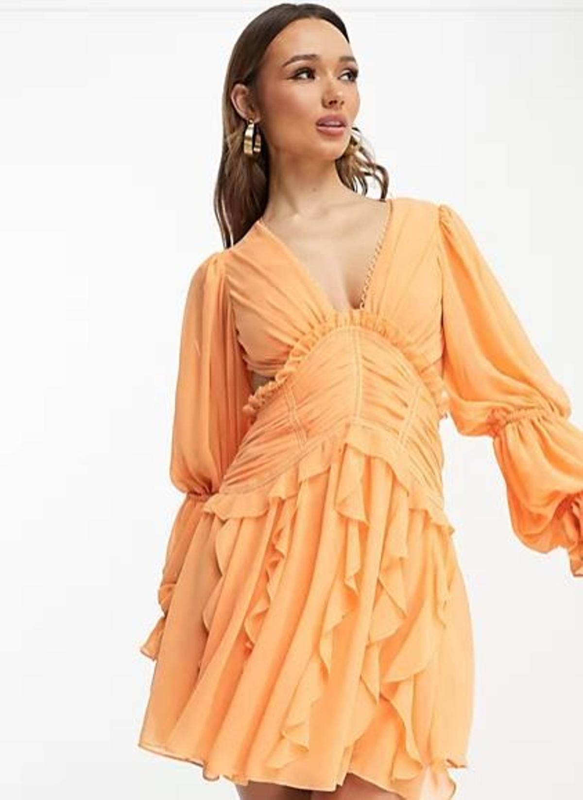 Vestido corto naranja