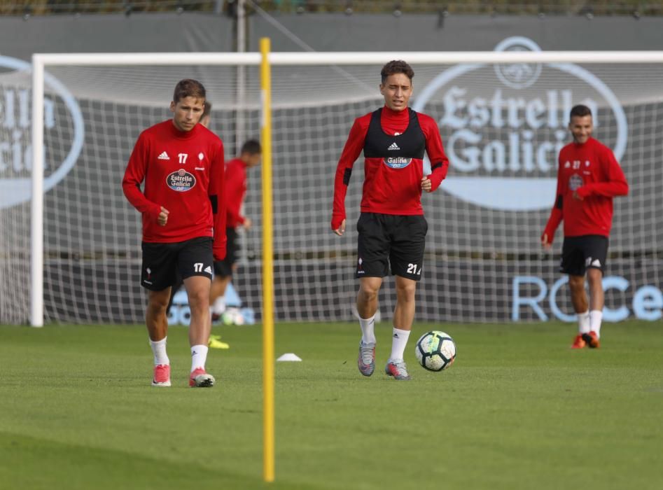 La plantilla del Celta encara una larga semana de trabajo para preparar el encuentro ante Las Palmas.