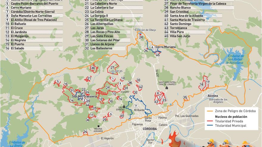 Medio centenar de urbanizaciones están en zonas de riesgo de incendio
