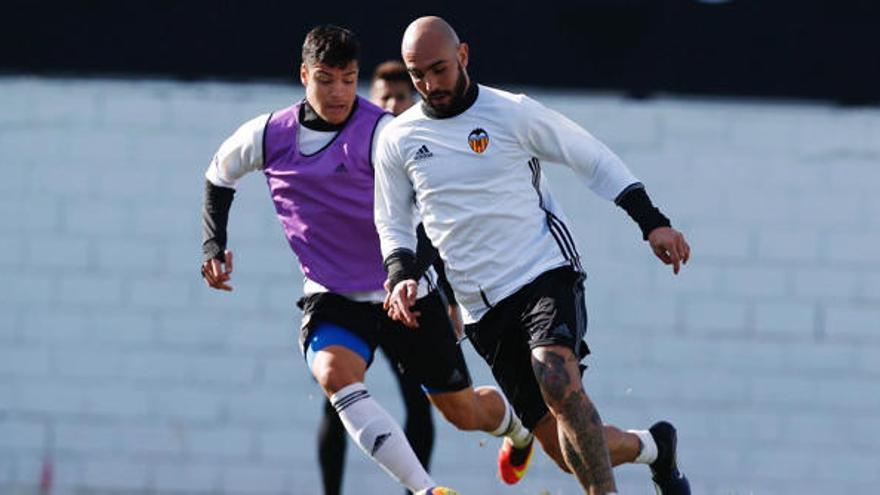 Marc Ferris, en un entrenamiento con el primer equipo