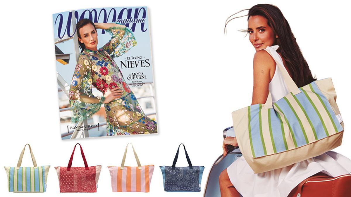 Woman agosto y la bolsa de playa XXL diseñada por María F. Rubíes promete ser la `It bag’ del verano.