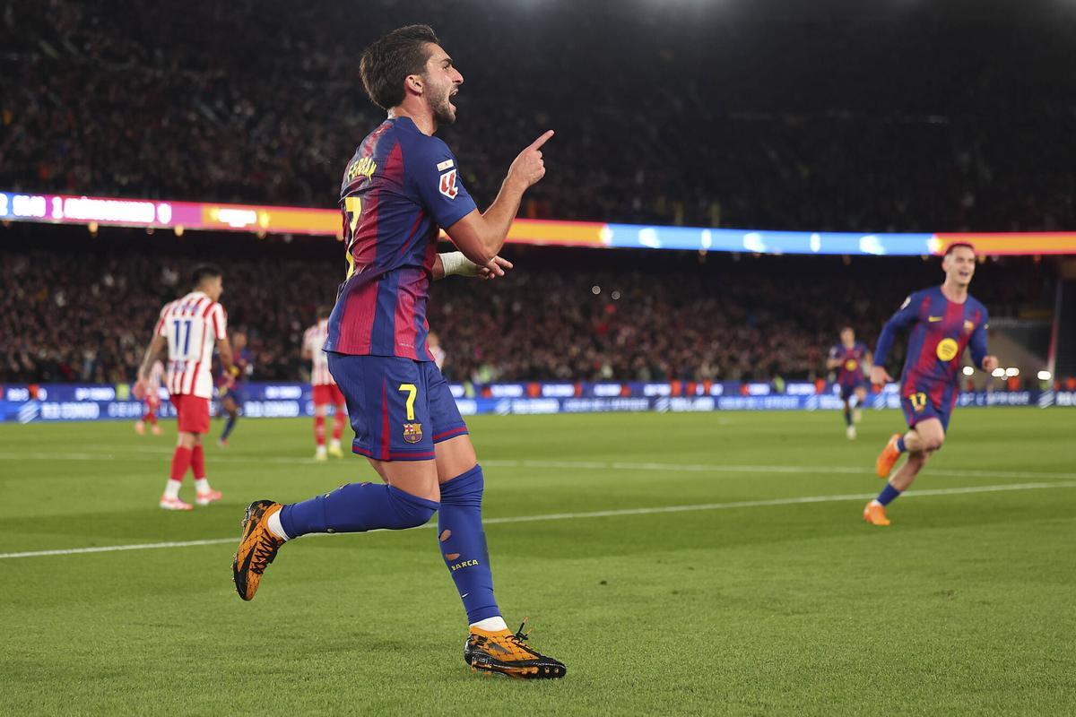 FC BARCELONA - ATLETICO DE MADRID. CAMP NOU. LA LIGA. FOTO: VALENTI ENRICH. ferran torres. barça. liga españa 2025/2026 barça . atletico madrid. 19. euforia solo. spotify camp nou