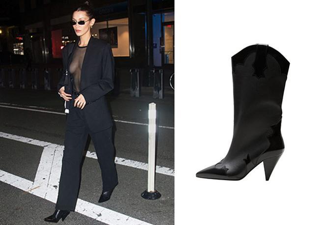 Bella Hadid con botines de Mango