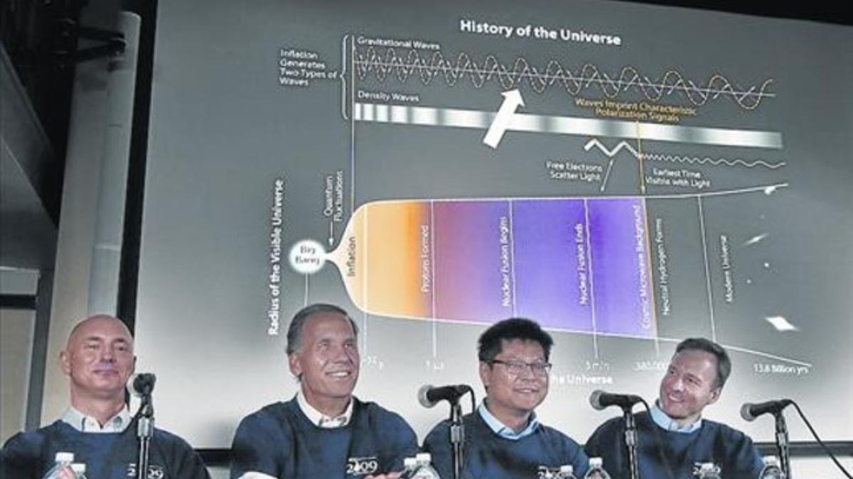 Los investigadores del Centro de Astrofísica Harvard-Smithsonian, al presentar ayer los resultados.