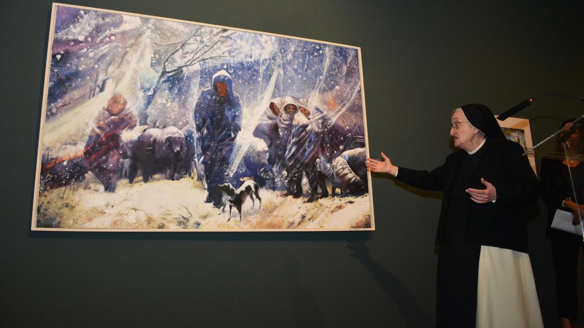 Isabel Guerra explica la creación de su nuevo cuadro que reinterpreta 'La nevada', de Goya.