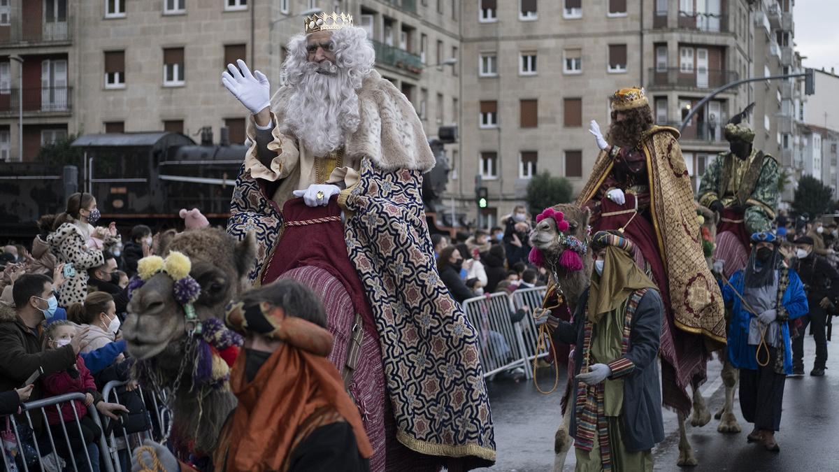 Los Reyes Magos en su visita a Ourense la pasada Navidad