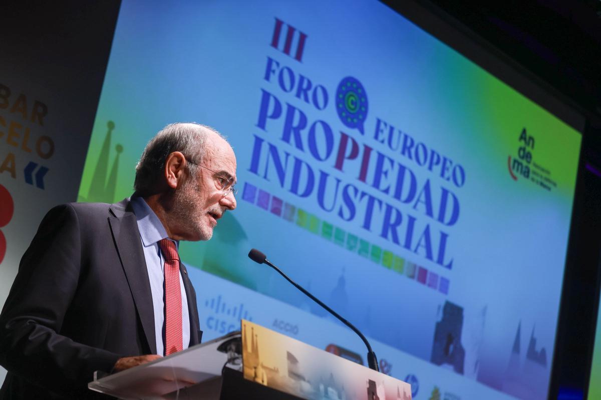 Jaume Duch durante su inervención en el foro europeo de propiedad industrial