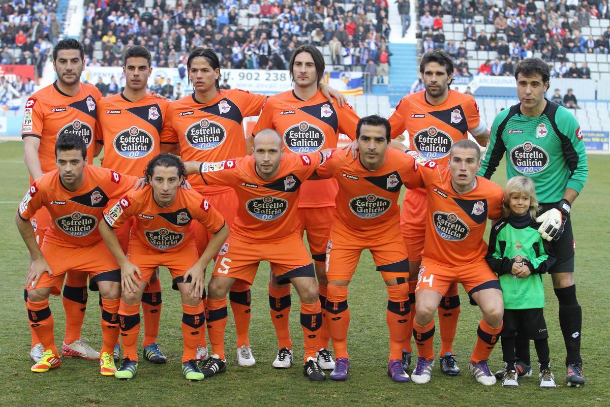 La alineación del Deportivo ante el Sabadell en 2012.