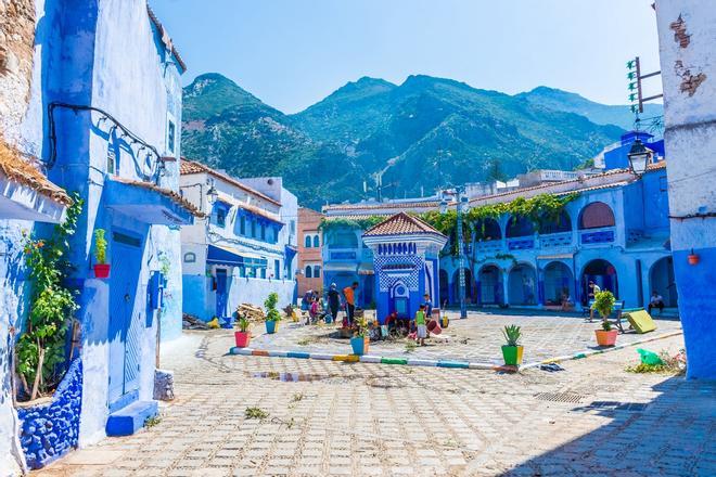 Calles azules de Chefchaouen (Chefchaouen, Marruecos) 