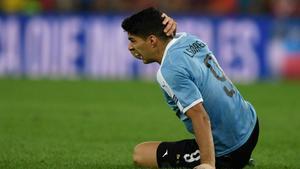 Luis Suárez, durante el partido Uruguay-Chile.