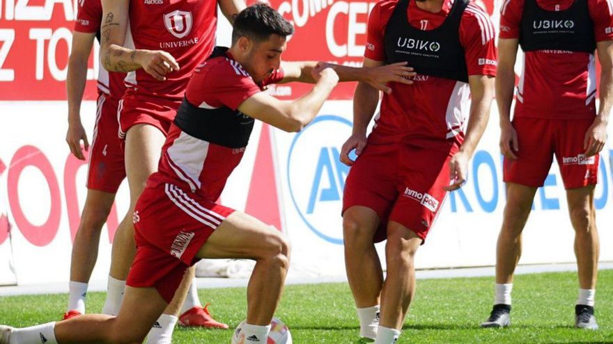 Los granas, en un entrenamiento de esta semana. | REAL MURCIA CF