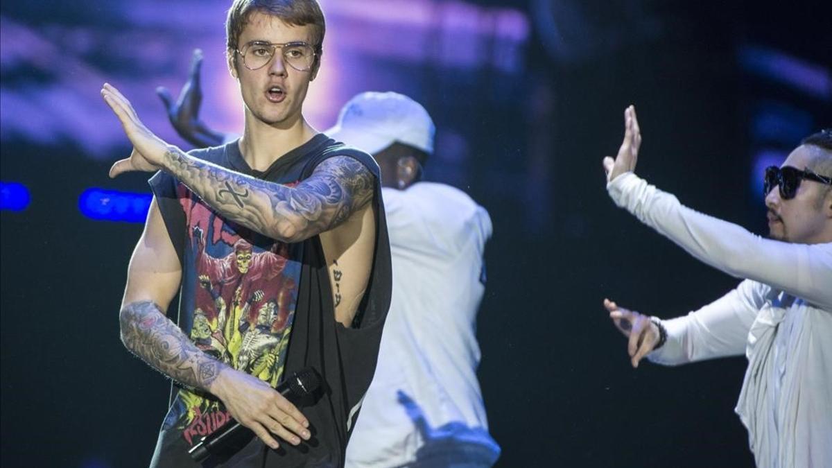 Justin Bieber en  el Palau Sant Jordi de Barcelona.