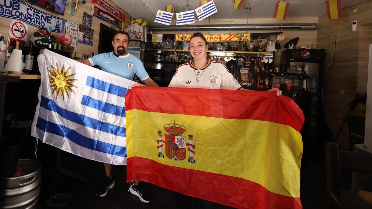 El Bar Merrys, el local del uruguayo que ahora empuja a España en Pontevedra.