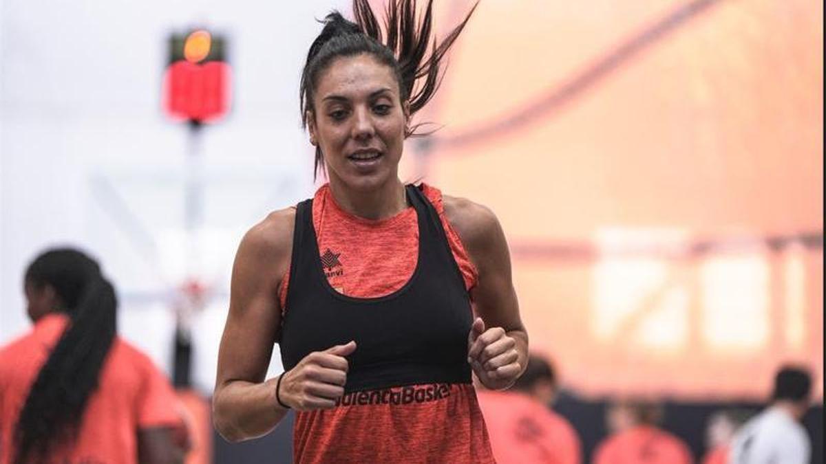 Cristina Ouviña, en el primer entrenamiento de la pretemporada