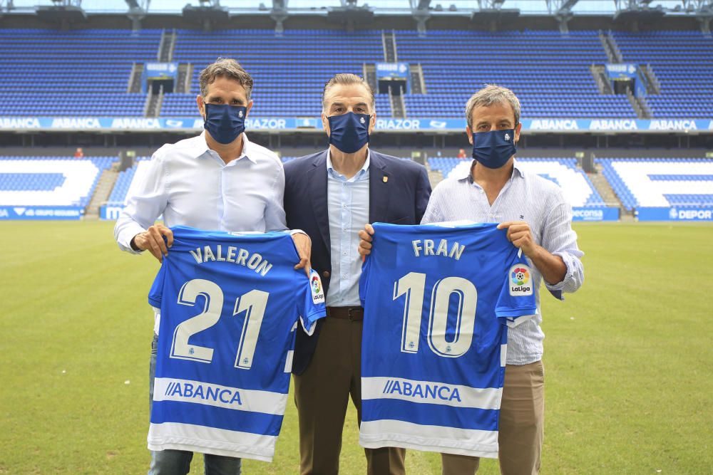 Fran y Valerón regresan al Dépor como director de cantera y entrenador del Fabril, respectivamente.