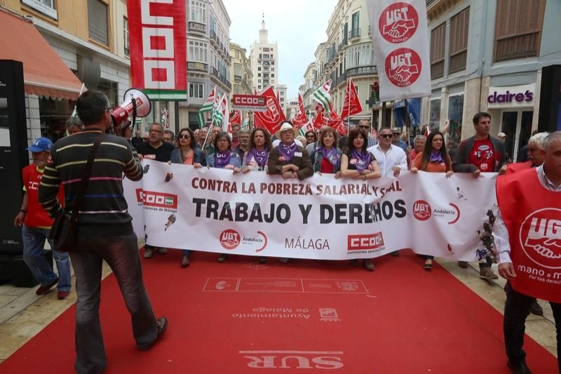 Manifestación del Primero de Mayo en Málaga