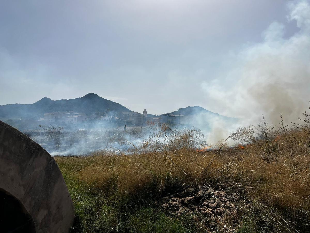 Incendio de vegetación en Quart de les Valls, durante la tarde del domingo 21 de junio.