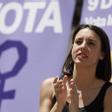La candidata de Podemos a las elecciones europeas, Irene Montero, en un mitin de campaña en Valencia.