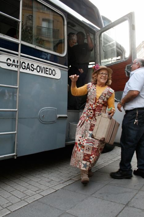 Llegada a Candás de los participantes en la semana de teatro costumbrista