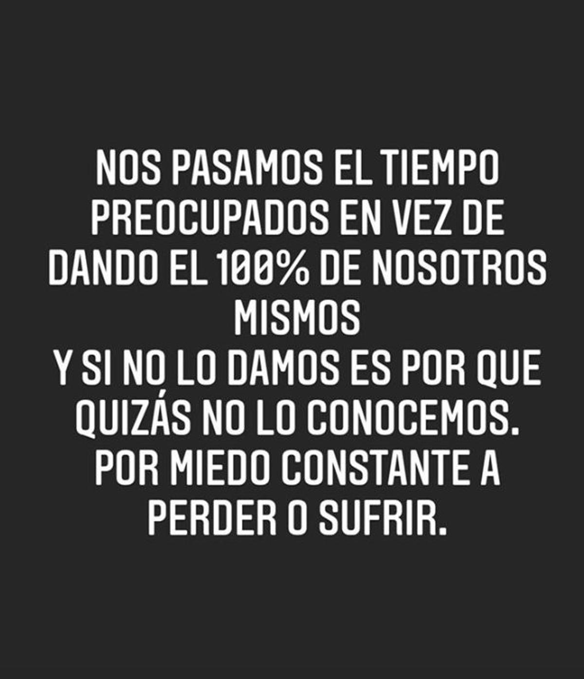 Texto de Lucía Rivera en Instagram con quejas de la vida