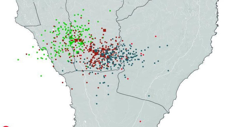 El magma se mueve en las entrañas de La Palma y eleva el suelo un 1,5 centímetros