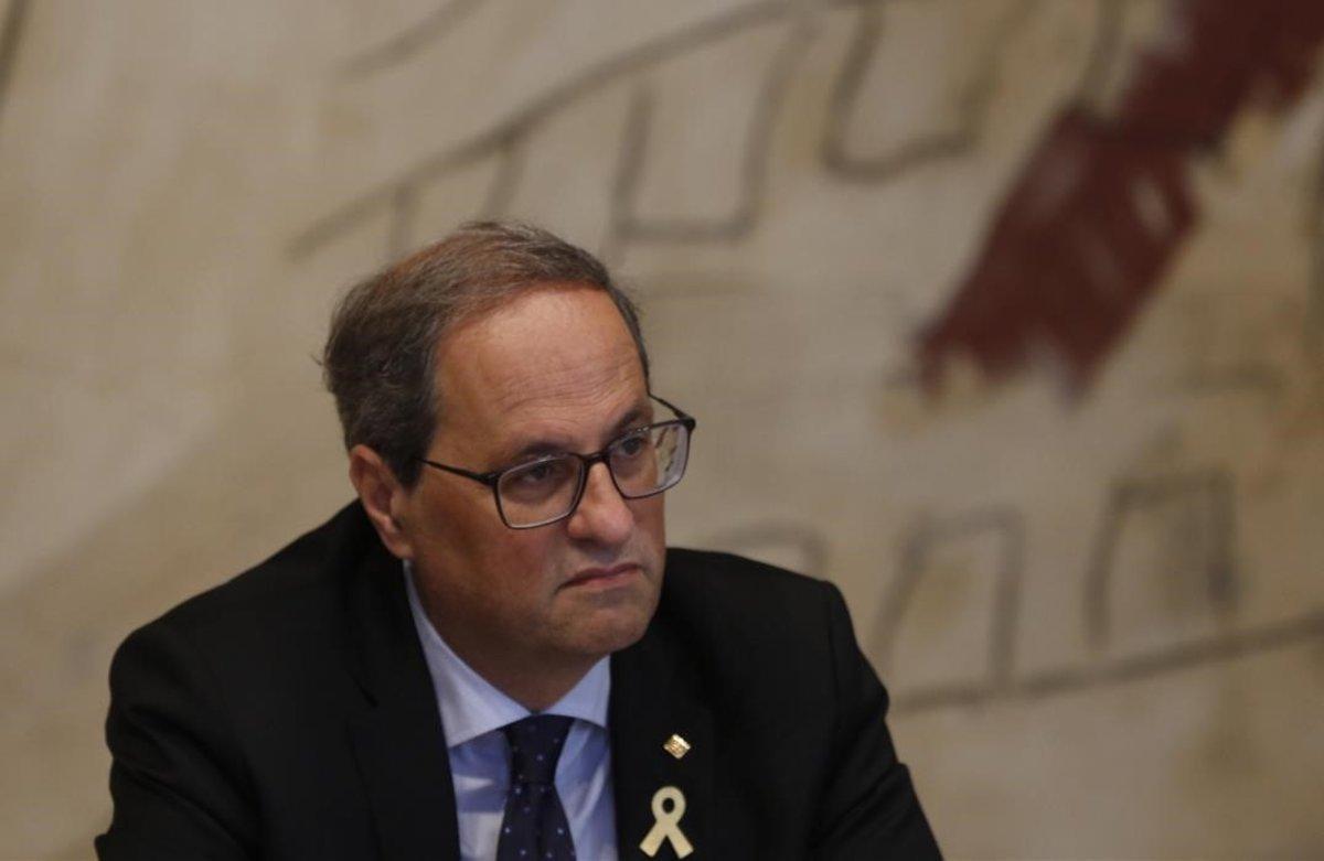 Quim Torra, en la reunión del Consell Executiu en la Generalitat.