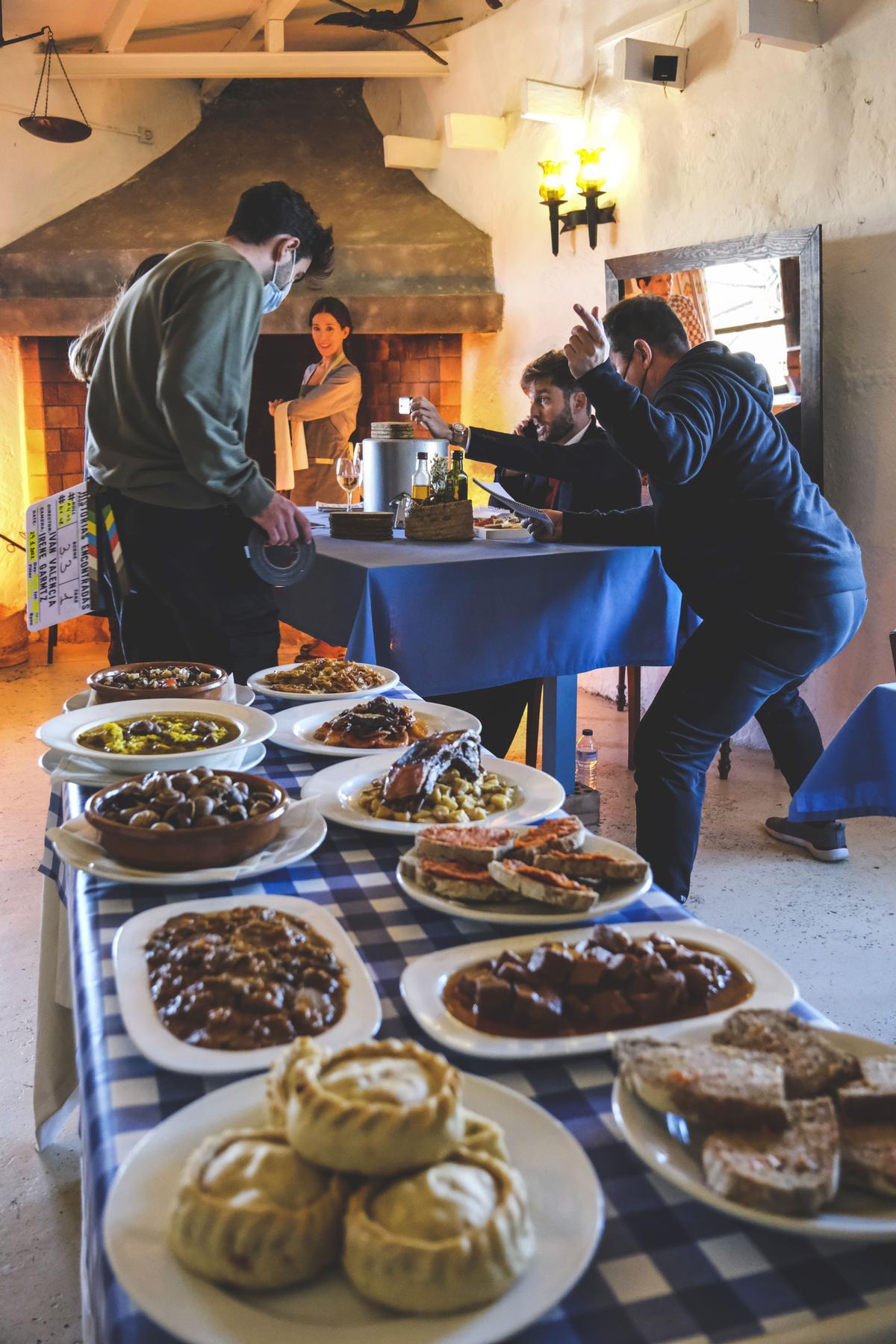 Un momento del rodaje