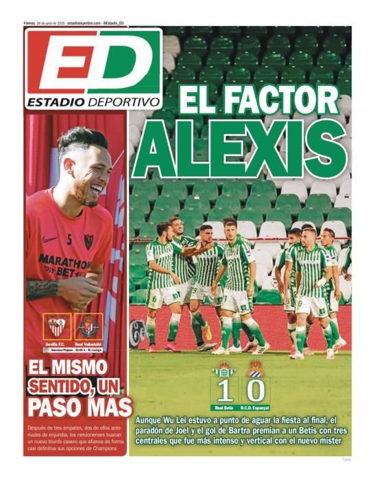 Portada ESTADIO DEPORTIVO viernes 26 junio 2020