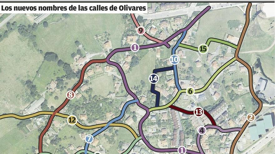 Oviedo aprueba el cambio de nombres de las calles de Olivares después de dos años