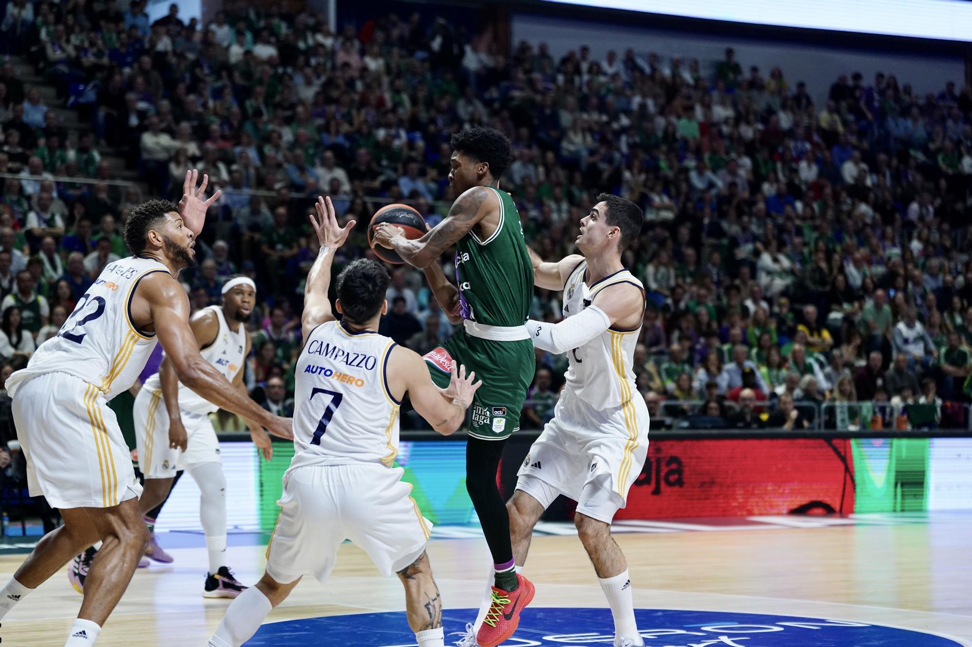 Una imagen del Unicaja - Real Madrid en el Carpena de la jornada 25 de la Liga Endesa.