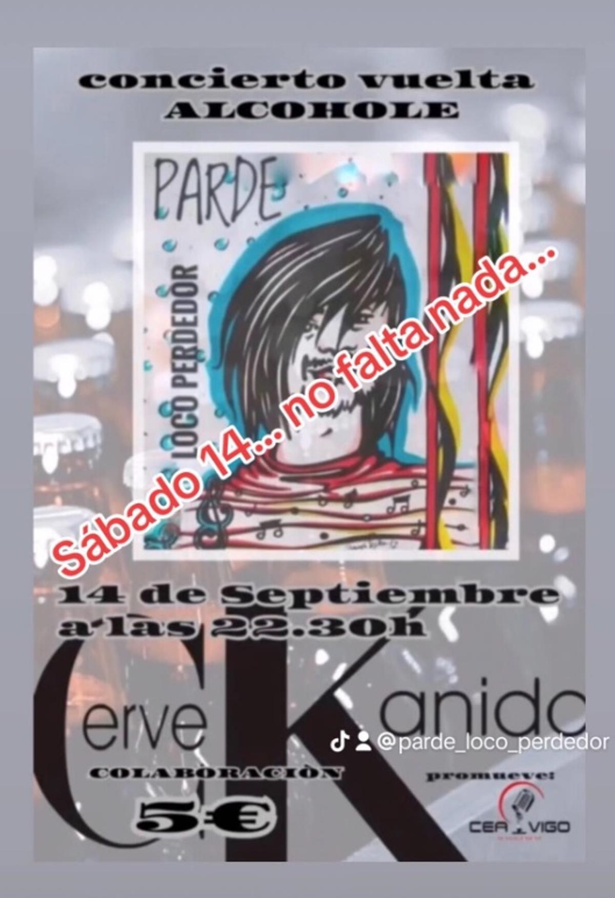 Cartel del concierto en Canido.