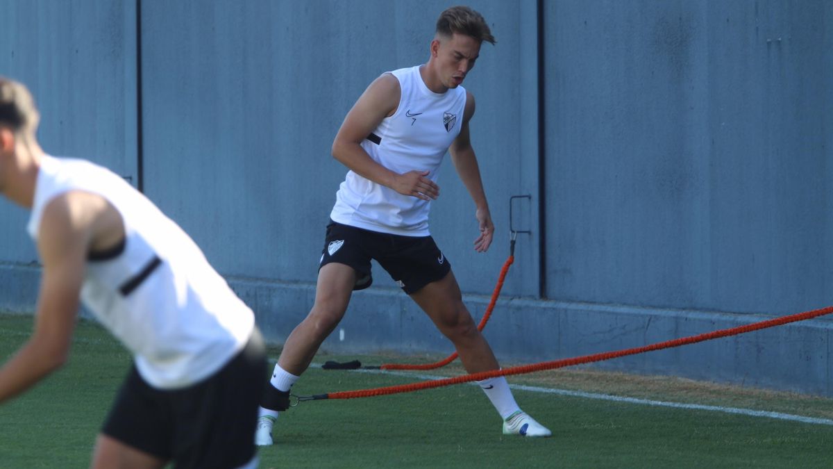 Paulino, durante el entrenamiento de este jueves.