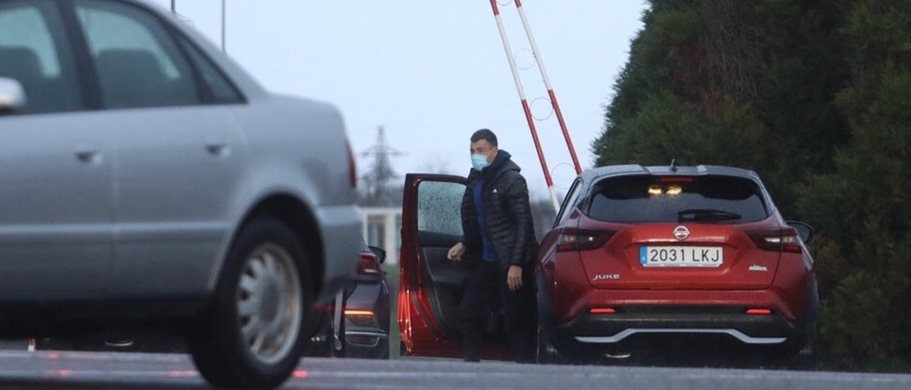 Javi Fuego, saliendo ayer de Mareo