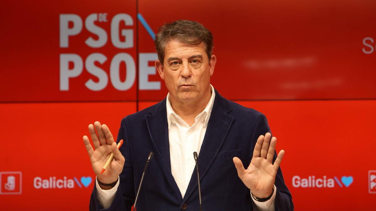 José Ramón Gómez Besteiro, en la rueda de prensa ofrecida en la tarde de este viernes por el caso Tomé.