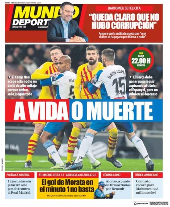 Portada MUNDO DEPORTIVO miércoles 8 julio 2020