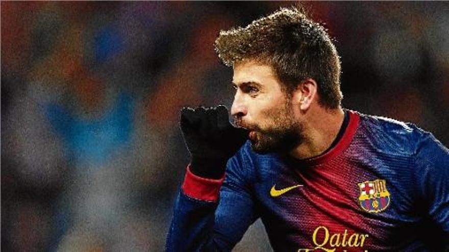 Piqué dedica el segon gol del Barça al seu fill