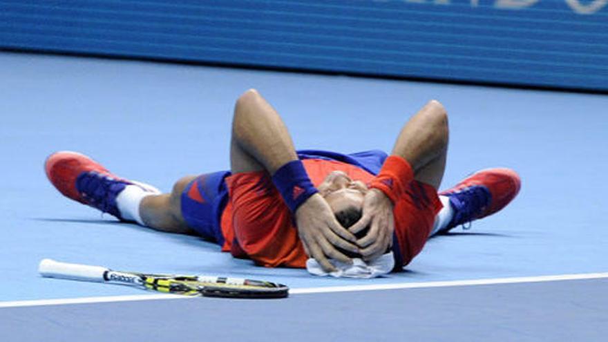 Verdasco celebra tras vencer a los hermanos Bryan