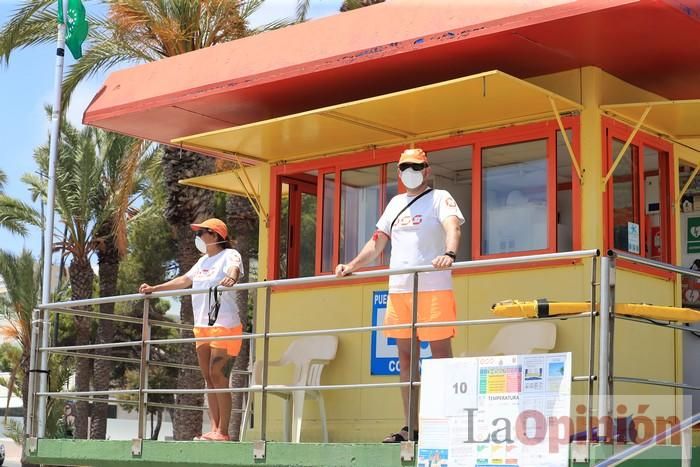 Ambiente en las playas de la Región durante el primer fin de semana de la 'nueva normalidad'