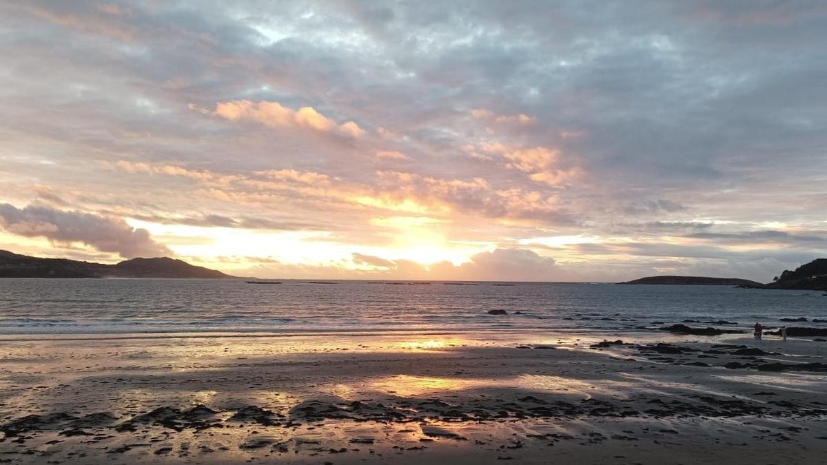 Puesta de sol en la playa de A Madorra, el pasado fin de semana