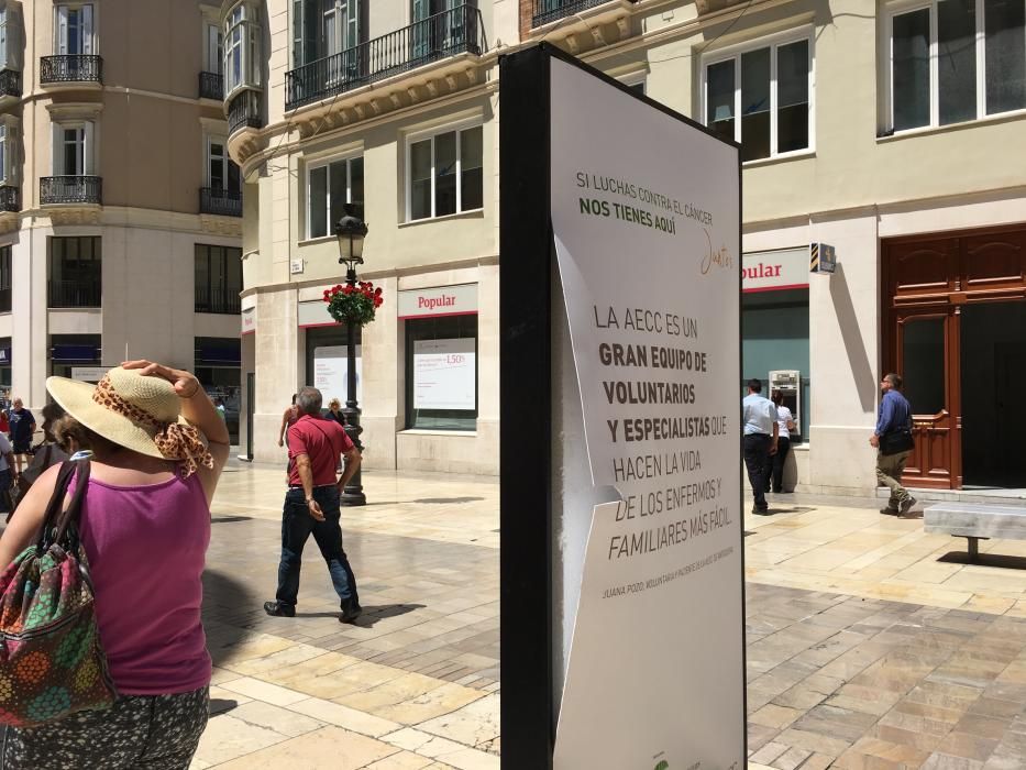 Daños en la exposición de la AECC en la calle Larios.