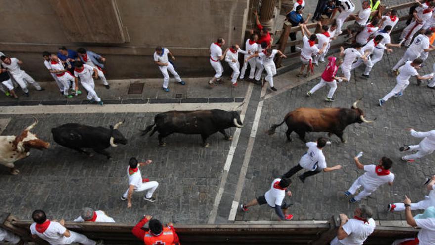 Los toros de La Palmosilla debutan en Pamplona y dejan un encierro limpio