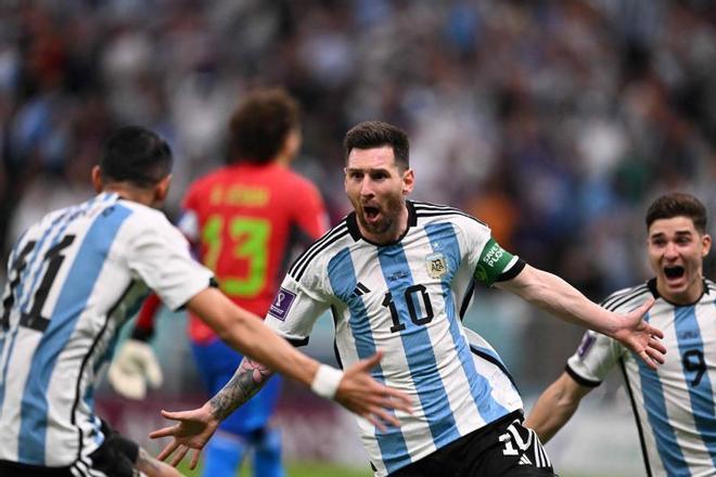 El gol de Messi ante México en el Mundial y la celebración de Argentina