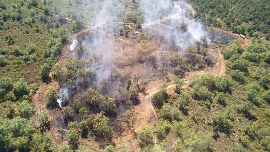 Incendio de ayer en Codesal de Sanabria.