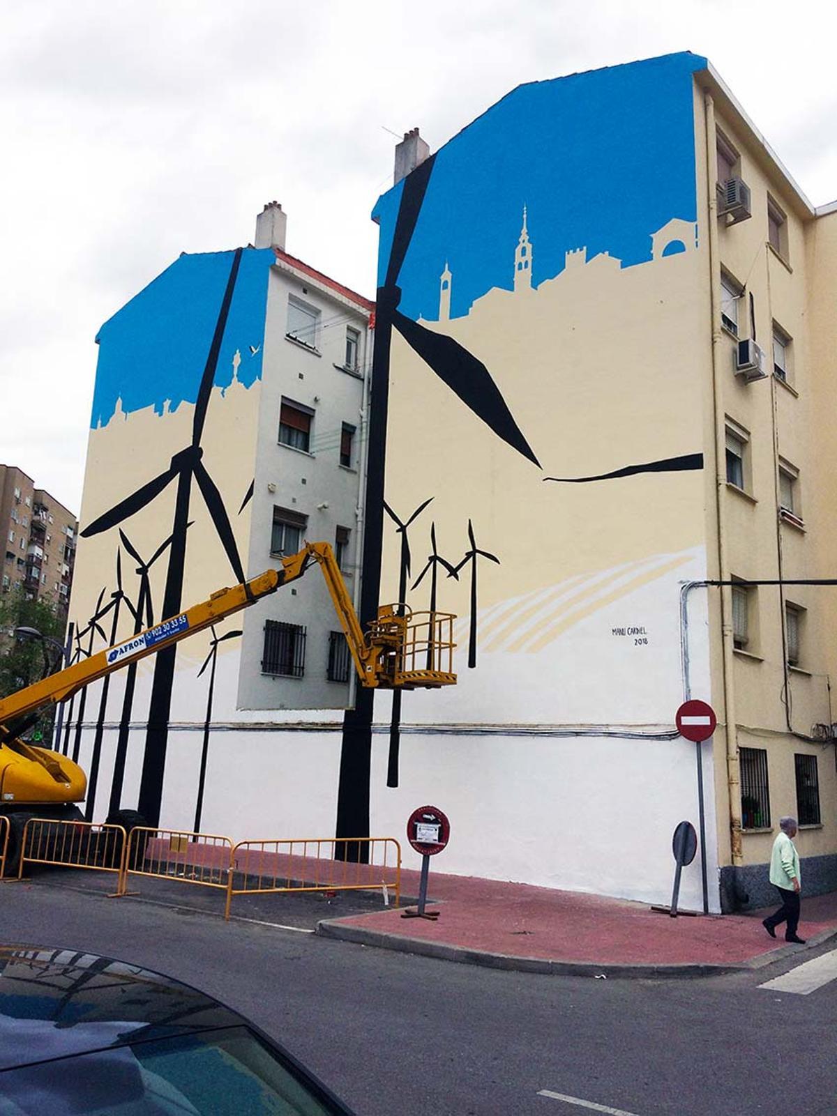 'Don Quijote cargando contra los molinos'